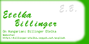 etelka billinger business card